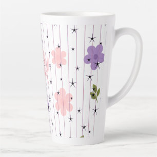 Floral Celestial Stars Latte Mug