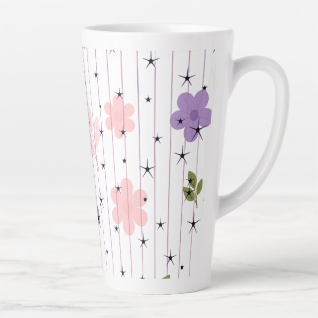 Floral Celestial Stars Latte Mug  (Right)