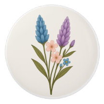 Floral Ceramic Door Handles chic and vintage