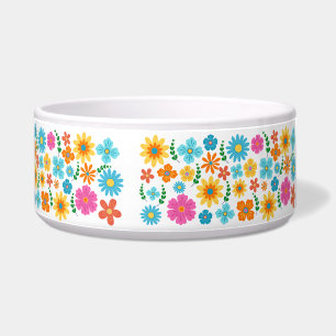 Floral Ceramic Pet Bowl