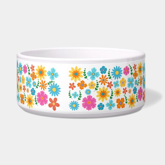 Floral Ceramic Pet Bowl (Right)