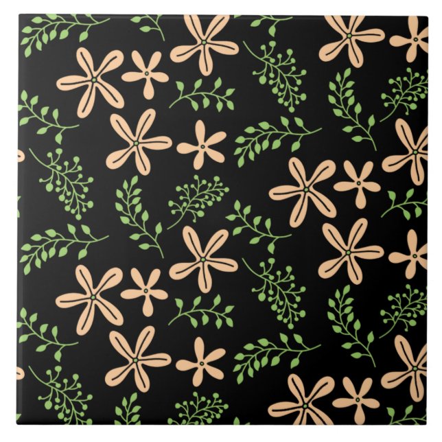 Floral  ceramic tile (Front)