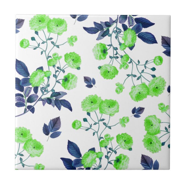 Floral  ceramic tile (Front)