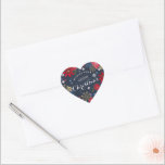 Floral Chalkboard Christmas | Heart Sticker<br><div class="desc">Cartita design ©2015  All Rights Reserved
Feel free to change or add text!

I Hope you enjoy my illustrations!
 
 Look also for matching products in my store!</div>