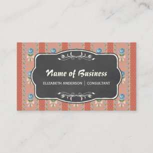 Floral Chalkboard Consultant Design Business Card
