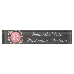 Floral Chalkboard nameplate