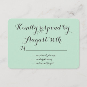 Floral Chalkboard RSVP (mint) Card