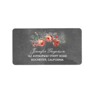 Floral Chalkboard Rustic Wedding Label