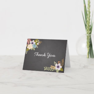FLORAL CHALKBOARD THANK YOU NOTE CARD