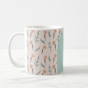 Floral chamomile pattern coffee mug