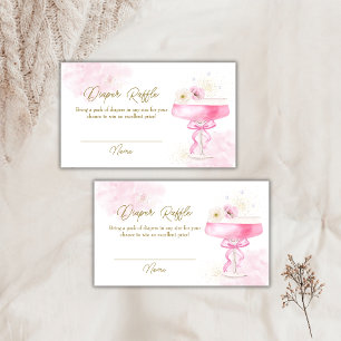 Floral Champagne Brunch Diaper Raffle Baby Shower Enclosure Card
