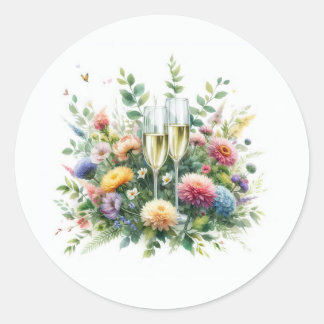 Floral Champagne Garden Stickers