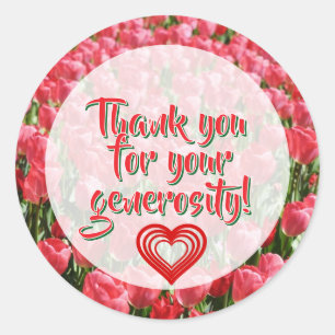 Floral charity donor classic round sticker