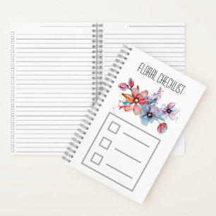 Floral checklist notebook