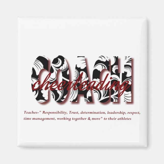floral cheer coach magnet (Front)