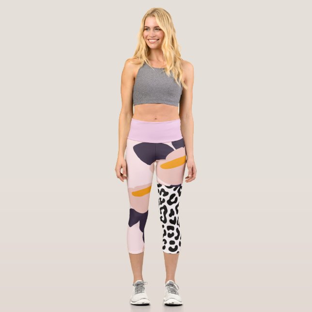 Floral Cheetah Crop Legging (Front)