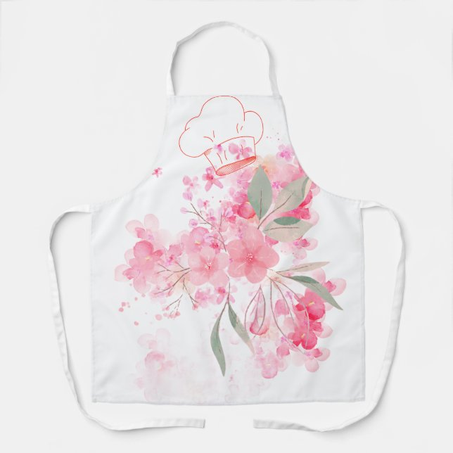 Floral Chef Apron with Hat (Front)
