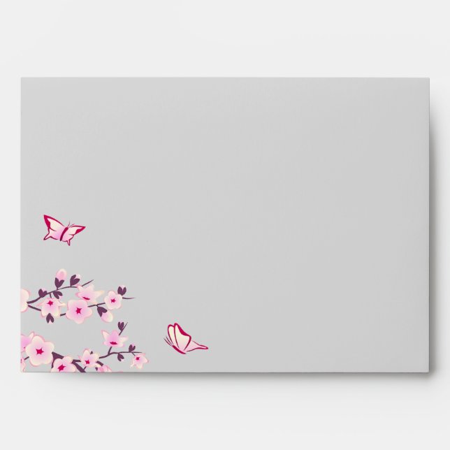 Floral Cherry Blossom Baby Shower Envelopes (Front)