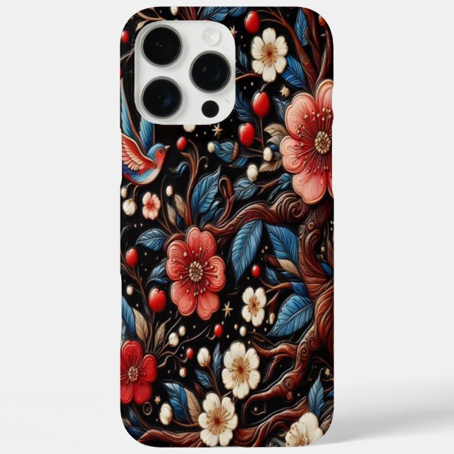 Floral Cherry Blossom Bluebird Artwork Case-Mate iPhone Case (Back)
