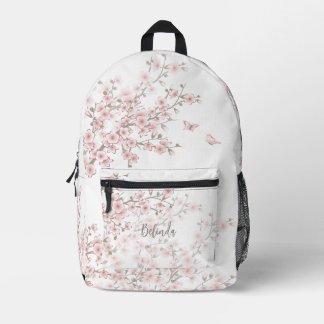 Floral Cherry Blossom Blush Pink Printed Backpack