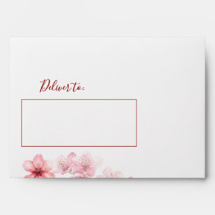 Floral Cherry Blossom Custom Name Envelope