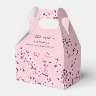Floral Cherry Blossom Pink Glam Custom Birthday  Favour Box