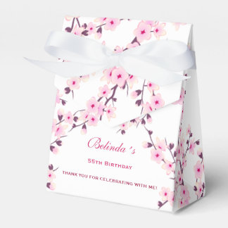 Floral Cherry Blossom Pink White | Custom Birthday Favour Box