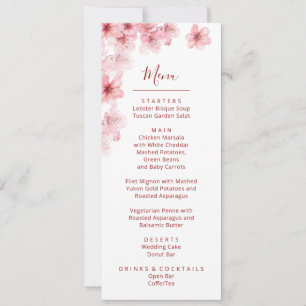Floral Cherry Blossom Pink White Wedding    Invitation