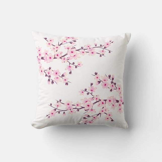 Floral Cherry Blossom (Sakura) Cushion (Front)