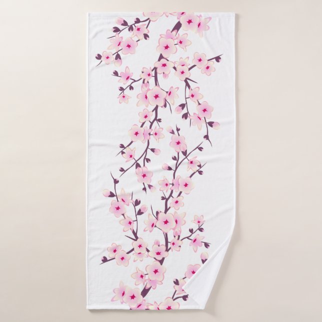 Floral Cherry Blossoms Bath Towel (Bath Towel)