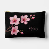 Floral Cherry Blossoms Black Pink | Your Name