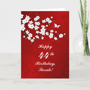 Floral Cherry Blossoms Happy Birthday Card
