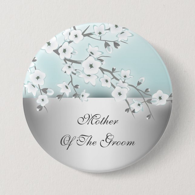 Floral Cherry Blossoms Mother Of The Groom 7.5 Cm Round Badge (Front)