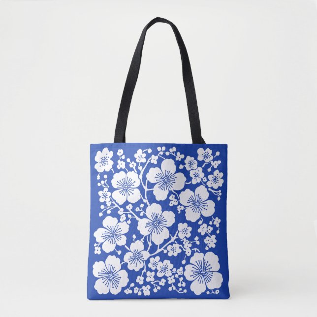 Floral Cherry Blossoms Pattern Tote Bag (Front)