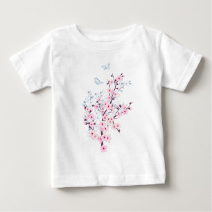 Floral Cherry Blossoms Pink White Baby T-Shirt