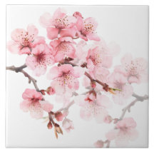 Floral Cherry Blossoms Pink White