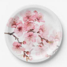 Floral Cherry Blossoms Pink White