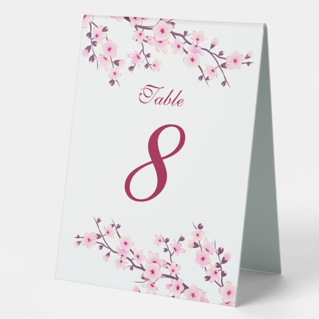 Floral Cherry Blossoms Pink White Wedding   (Front)