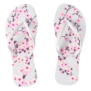 Floral Cherry Blossoms Thongs