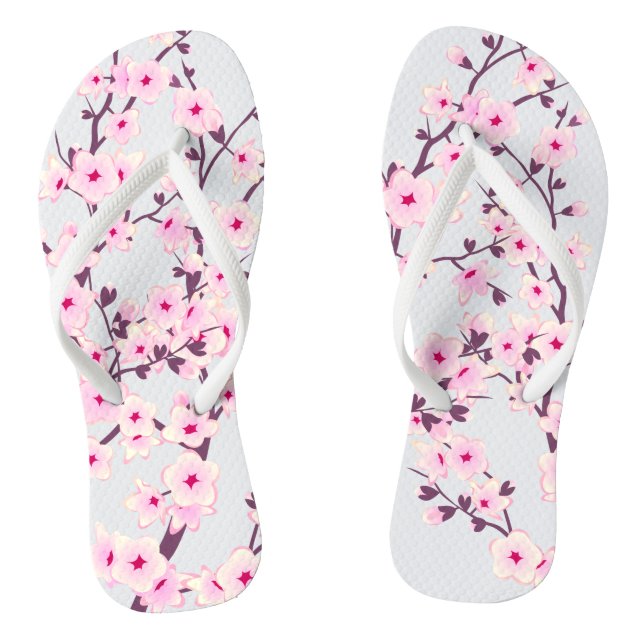 Floral Cherry Blossoms Thongs (Footbed)