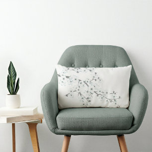 Floral Cherry Blossoms White Choose Background Lumbar Cushion