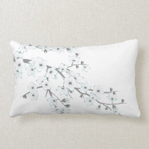 Floral Cherry Blossoms White Choose Background Lumbar Cushion