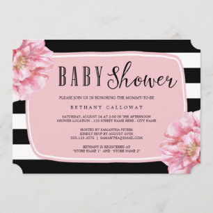 Floral Chic Baby Shower Invitation / Pink