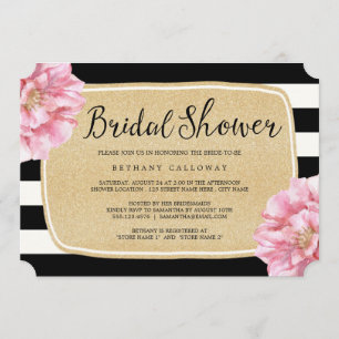 Floral Chic Bridal Shower Invitation / Champagne