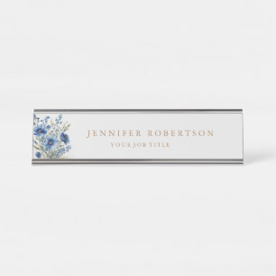 Floral Chic Classical Personalised Customised Desk Name Plate