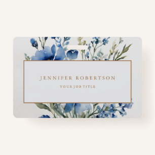Floral Chic Classical Personalised Customised ID Badge