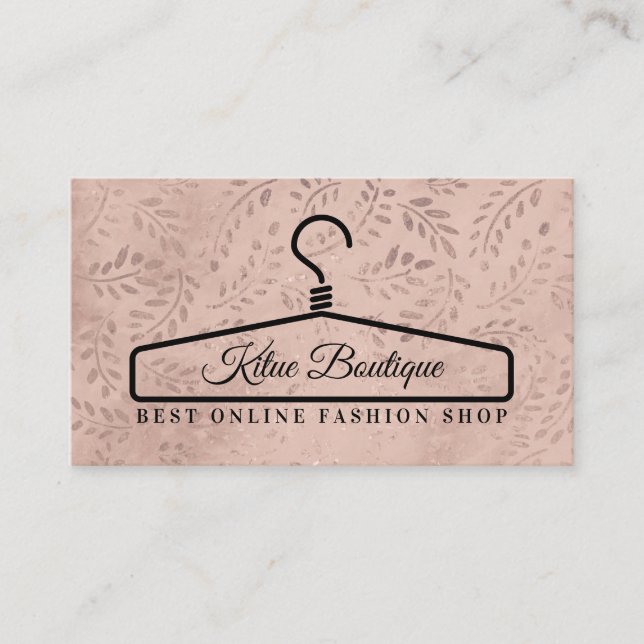 Floral Chic Dress Hanger Business Card (Front)
