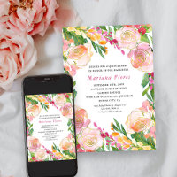 Floral Chic Framed Pink and Gold Quinceanera