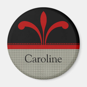 Floral Chic Magnet, Dark Red Magnet
