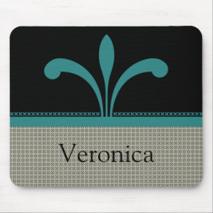 Floral Chic Mousepad, Teal Mouse Pad